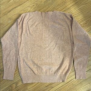 Pink Turtleneck Sweater with Ribbed Cuffs